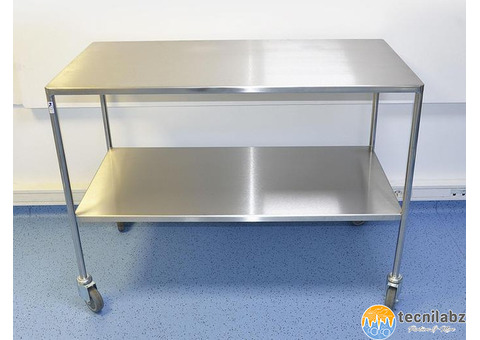 2-tray stainless steel table